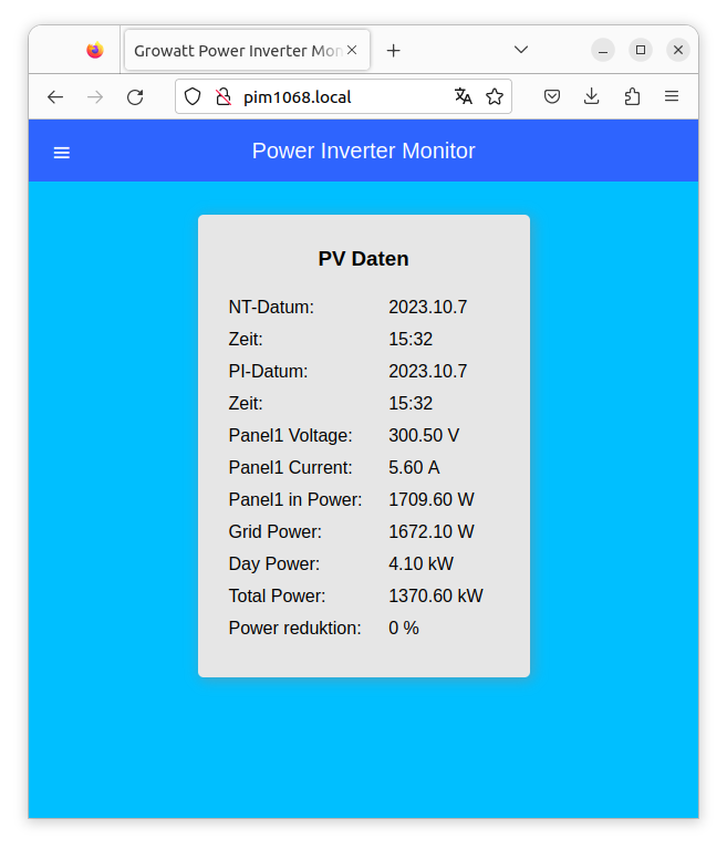 Growatt Inverter Monitor